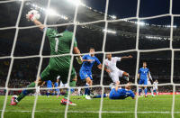 KIEV, UKRAINE - JUNE 24: Gianluigi Buffon of Italy makes a save during the UEFA EURO 2012 quarter final match between England and Italy at The Olympic Stadium on June 24, 2012 in Kiev, Ukraine. (Photo by Laurence Griffiths/Getty Images)