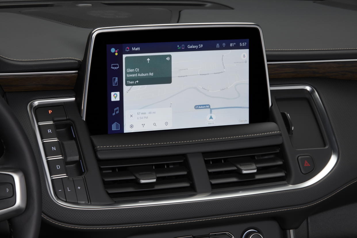 Chevy is offering Android built into its 2022 Tahoe and Suburban LT trims and above. (Image: Chevy)