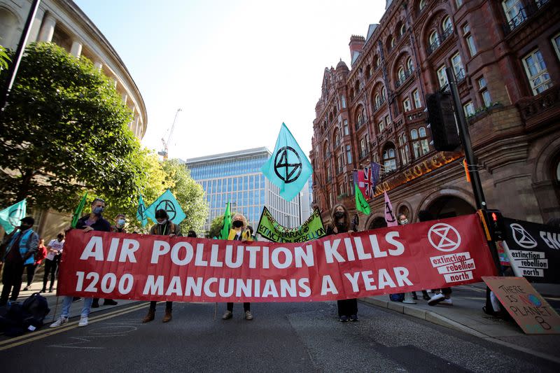 Extinction Rebellion climate activists protest in Manchester