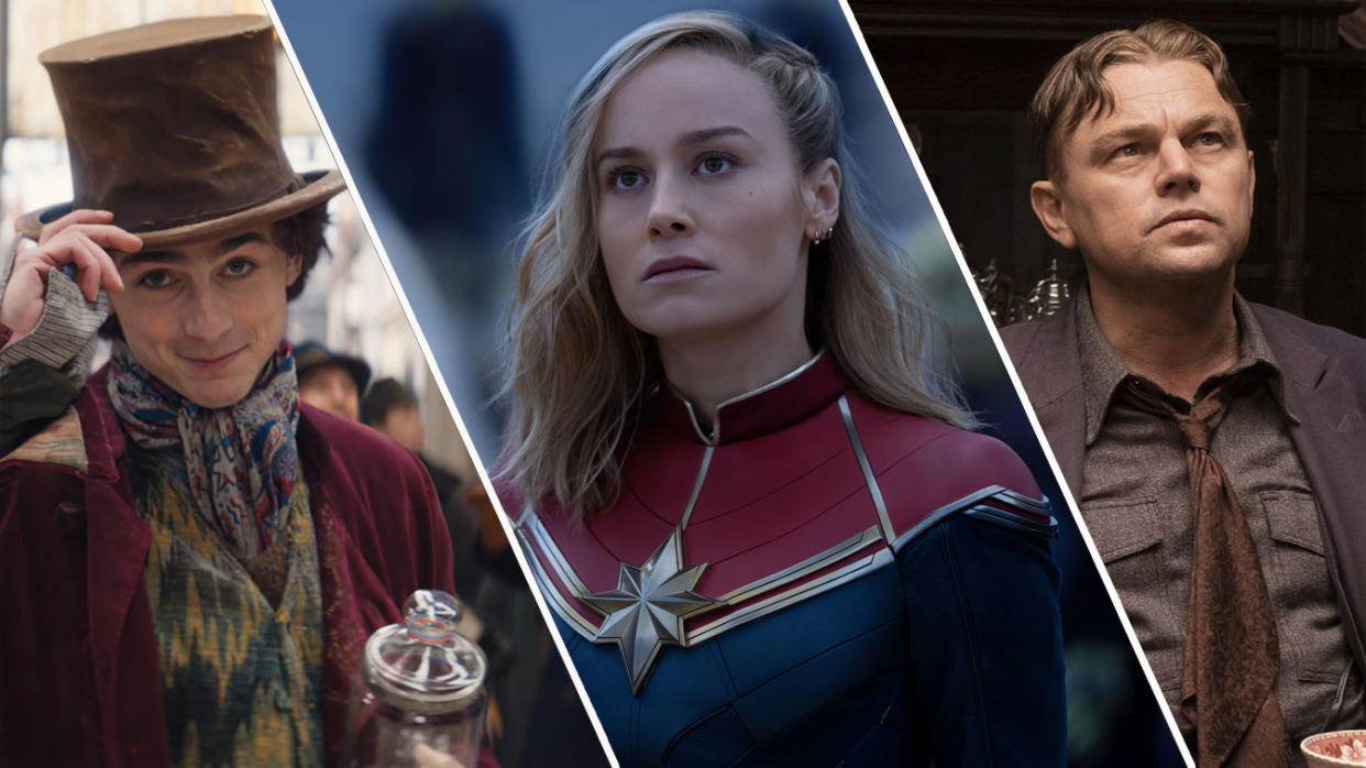 Movies set to come out in the second half of 2023 include The Marvels and Wonka (Warner Bros./Marvel Studios/Apple TV+)