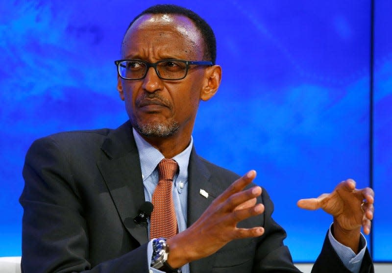 Paul Kagame, President of Rwanda attends the session 