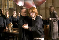 <p>Maggie Smith as McGonagall and Rupert Grint as Ron Weasley in Warner Bros. Pictures' Harry Potter and the Goblet of Fire - 2005</p>