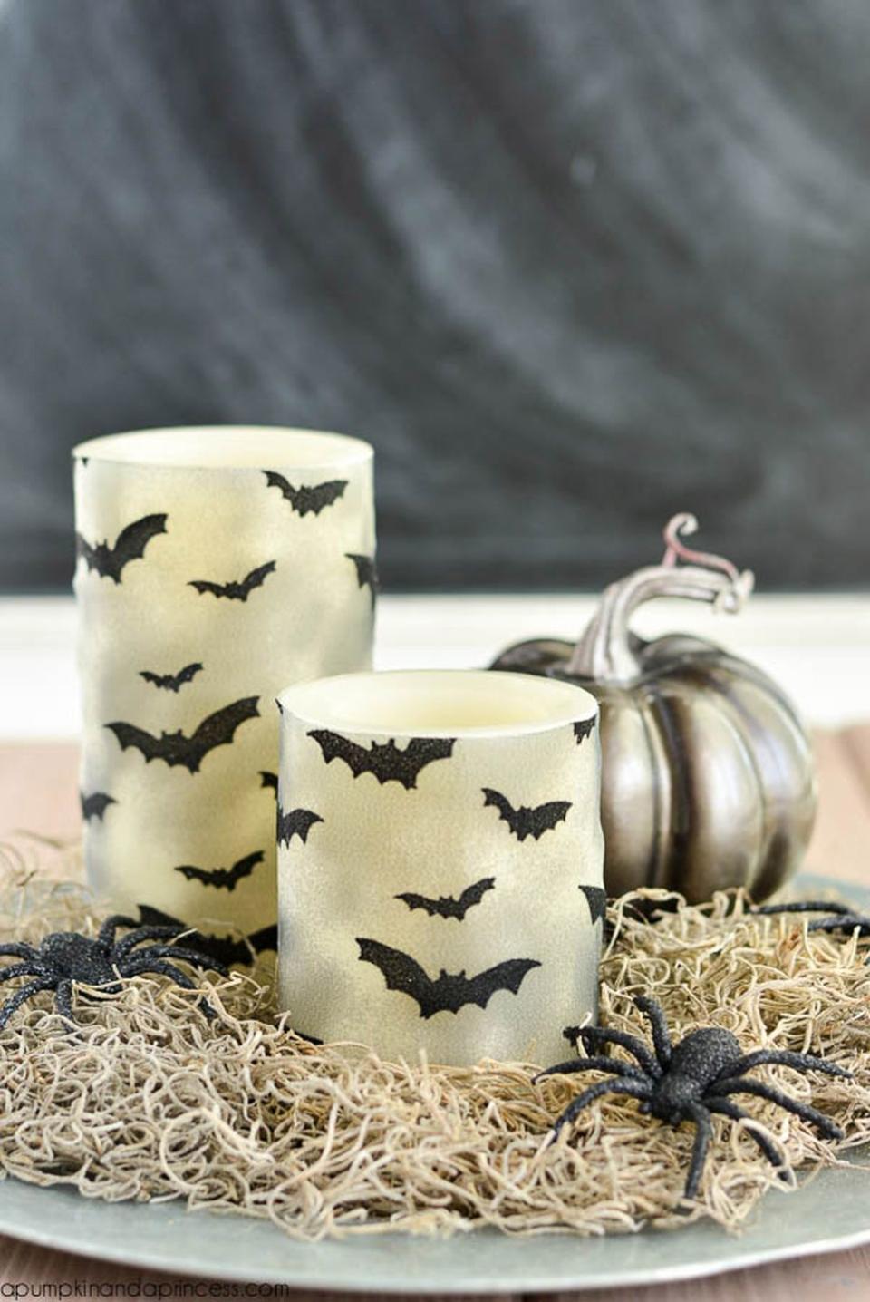 DIY Halloween Decorated Candles