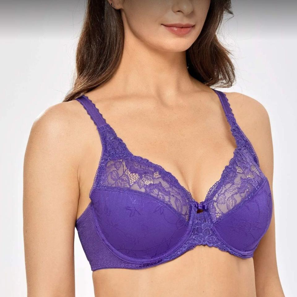 It has soft lace details so you can finally have a functional bra that doesn't look totally ugly.<br /><br /><strong>Promising review:</strong> "You have no idea how hard it is for me to find a decently priced bra that FITS! This is so perfect! I'm 36G and the middle actually touches me. It's so comfy! I'm ordering one in every color! I'm very happy with this!" &mdash;<a href="https://www.amazon.com/gp/customer-reviews/R3SHTEWB7VIHD4" target="_blank" rel="noopener noreferrer">Boggirl907</a><br /><br /><strong>Get it from Amazon for <a href="https://www.amazon.com/dp/B00TF1SNP4" target="_blank" rel="noopener noreferrer">$19.49+</a> (available in 24 colors, and sizes 34B&ndash;48F).</strong>