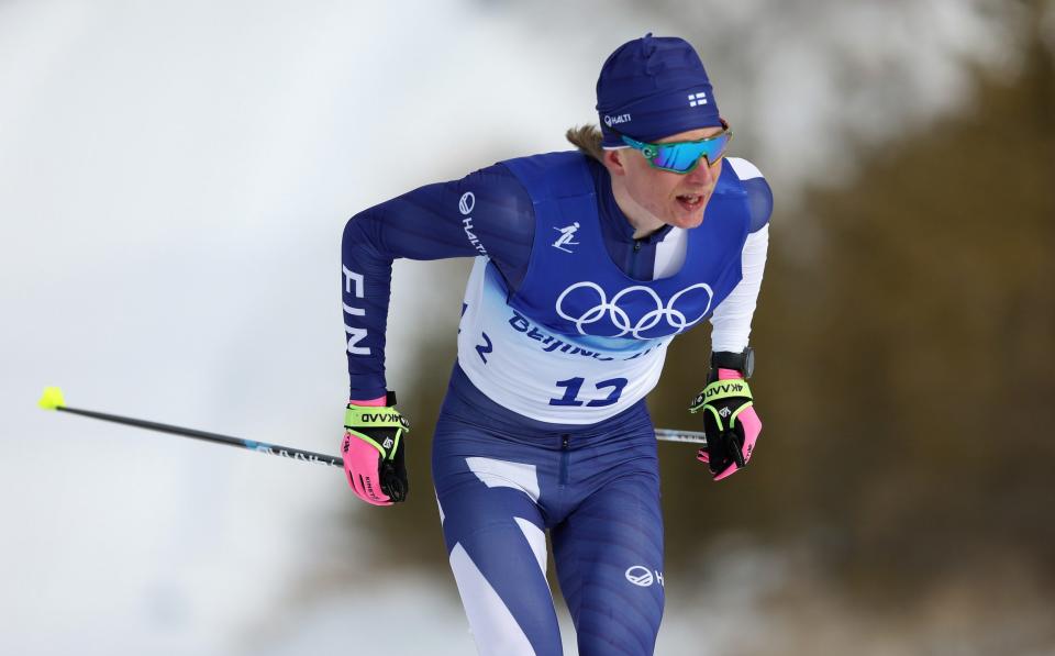 Remi Lindholm of Team Finland competes during Men's Cross-Country Skiing 15km Classic on Day 7 of Beijing 2022 Winter Olympics at The National Cross-Country Skiing Centre on February 11, 2022 in Zhangjiakou, China. - Olympic skier suffers 'frozen penis' after temperatures plummet in cross-country race - GETTY IMAGES