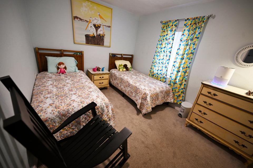 This room at Francis House, with two twin beds, could accommodate a mother and a child or two children