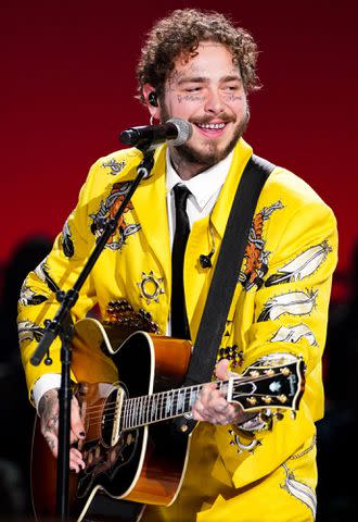 Tyler Golden/NBC/NBCU Photo Bank via Getty Post Malone performs onstage for NBC's 'Elvis All-Star Tribute' in 2019.