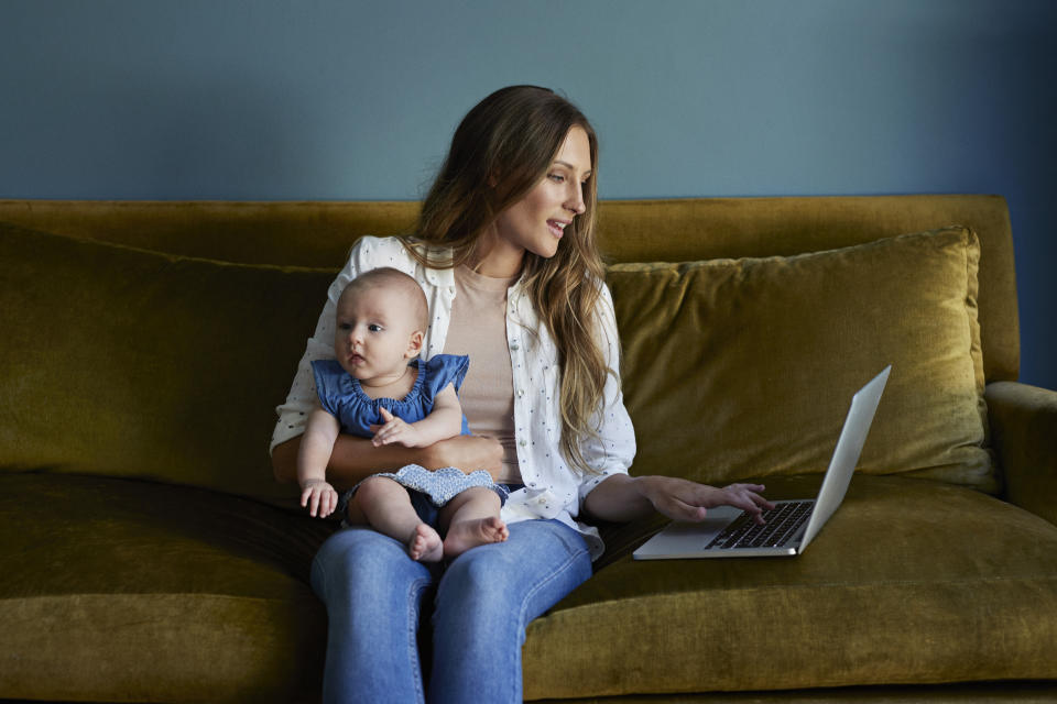 Young family at home