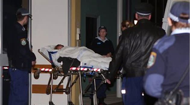 Maddie being rushed to hospital after the ordeal