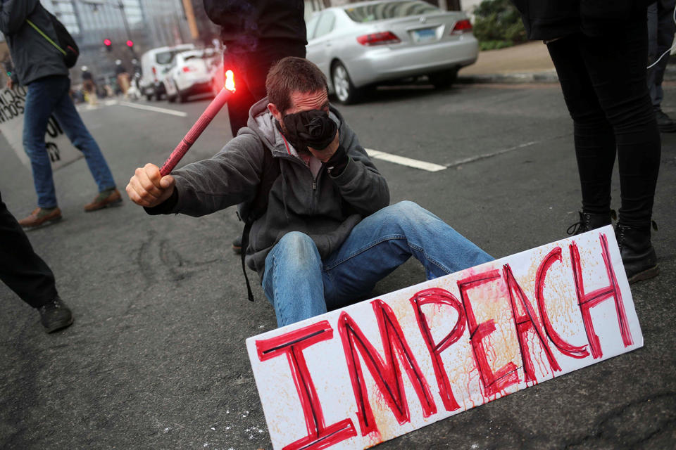 Anti-Trump inauguration protests break out in U.S.