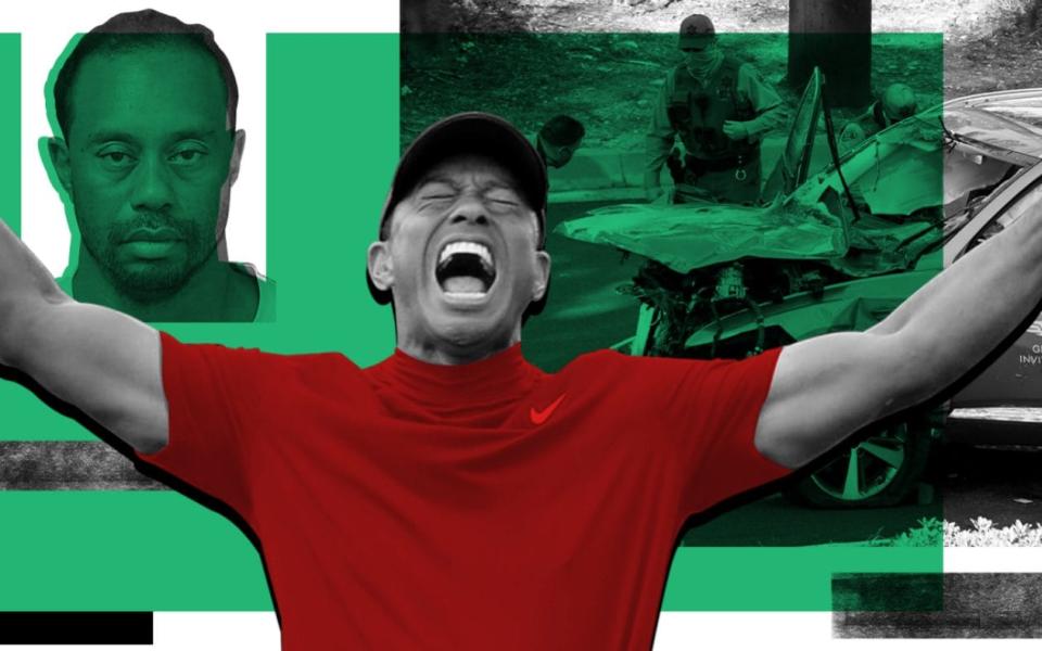 Collage of Tiger Woods images