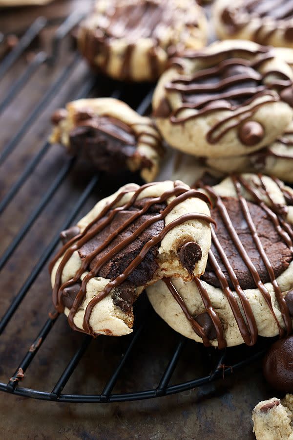 Brownie Chocolate Chip Cookie Thumbprint Cookies