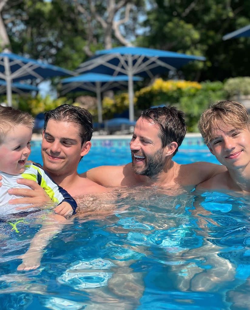 Jamie Redknapp with his three sons