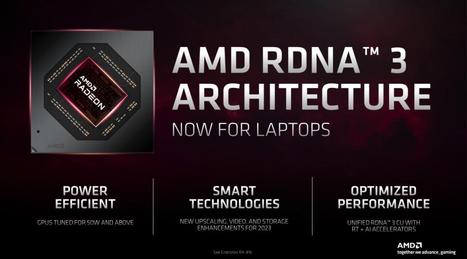 換上RDNA 3顯示架構，AMD揭曉4款筆電用的行動版Radeon 7000系列顯示卡