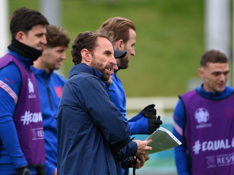 Gareth Southgate and his England players (AFP via Getty Images)