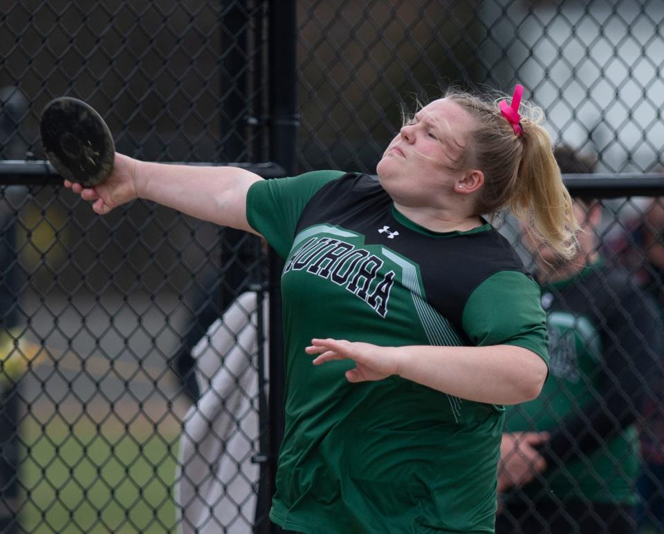 Brenna Baker of Aurora track & field.