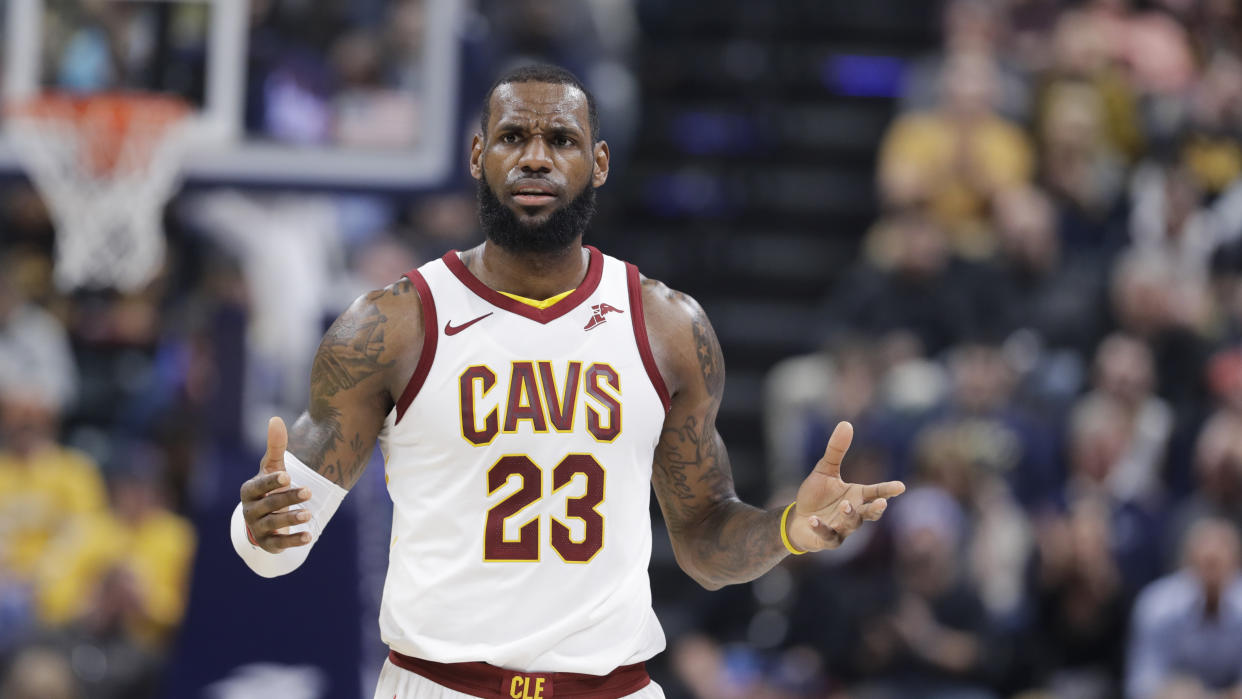 LeBron James shares his frustration during a recent Cavaliers loss. (AP)