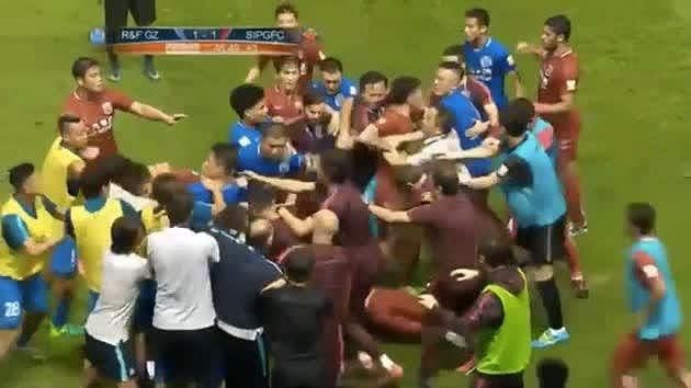 Wild scenes erupted during the match.