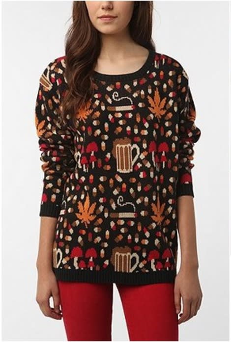 Urban Outfitters is selling a holiday sweater adorned with drugs and booze. 