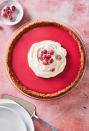 <p>The filling of this pie tastes like a combination of coconut <a href="https://www.delish.com/cooking/recipe-ideas/a35195362/panna-cotta-recipe/" rel="nofollow noopener" target="_blank" data-ylk="slk:panna cotta;elm:context_link;itc:0;sec:content-canvas" class="link ">panna cotta</a>, <a href="https://www.delish.com/holiday-recipes/thanksgiving/g309/fresh-cranberries/" rel="nofollow noopener" target="_blank" data-ylk="slk:cranberry;elm:context_link;itc:0;sec:content-canvas" class="link ">cranberry</a> curd, and raspberry <a href="https://www.delish.com/cooking/recipe-ideas/a32935346/sorbet-recipe/" rel="nofollow noopener" target="_blank" data-ylk="slk:sorbet;elm:context_link;itc:0;sec:content-canvas" class="link ">sorbet</a>. The crust, made of crushed Biscoff, is the perfect foil for the sweet-tart filling. Plus, it tastes like <a href="https://www.delish.com/cooking/recipes/a46588/copycat-trader-joes-cookie-butter-recipe/" rel="nofollow noopener" target="_blank" data-ylk="slk:cookie butter;elm:context_link;itc:0;sec:content-canvas" class="link ">cookie butter</a>.</p><p>Get the <strong><a href="https://www.delish.com/cooking/recipe-ideas/a37418556/cranberry-pie-recipe/" rel="nofollow noopener" target="_blank" data-ylk="slk:Cranberry Pie recipe;elm:context_link;itc:0;sec:content-canvas" class="link ">Cranberry Pie recipe</a></strong>.</p>