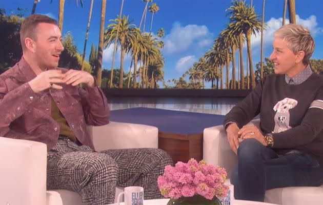 Sam Smith started telling Ellen how he believes his house is haunted. Source: Supplied