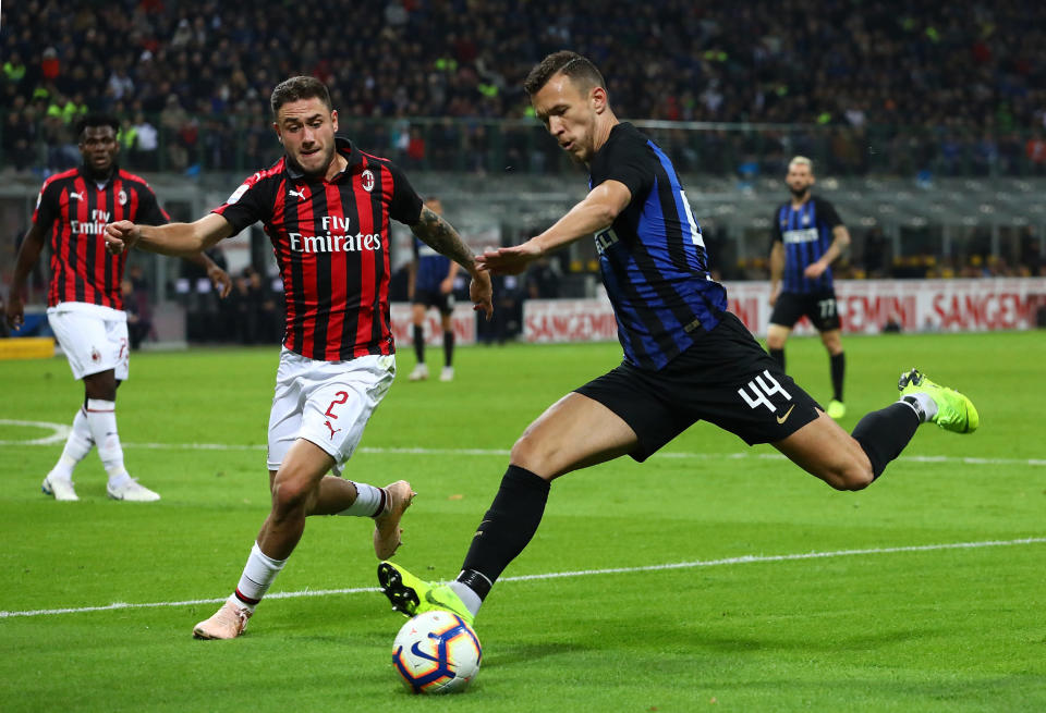 MILAN, ITALY - OCTOBER 21:  Ivan Perisic of FC Internazionale in action during the Serie A match between FC Internazionale and AC Milan at Stadio Giuseppe Meazza on October 21, 2018 in Milan, Italy.  (Photo by Marco Luzzani - Inter/Inter via Getty Images)