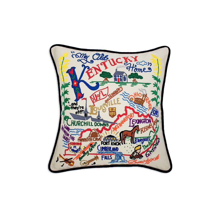 Embroidered State Pillow