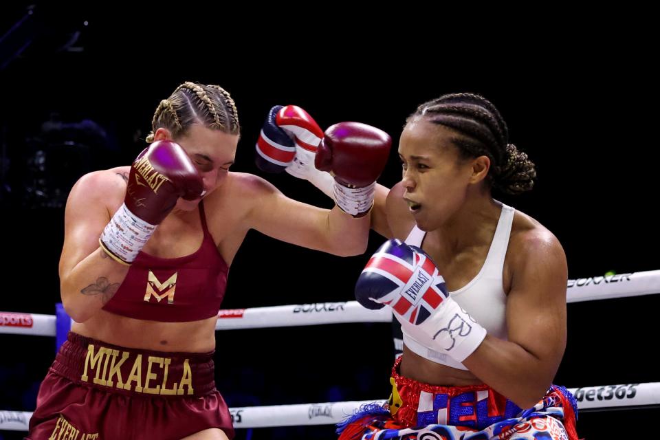 Mikaela Mayer (left) and Natasha Jonas in action (Getty Images)