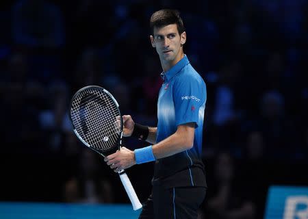 Tennis - Barclays ATP World Tour Finals - O2 Arena, London - 22/11/15 Men's Singles Final - Serbia's Novak Djokovic reacts during his match against Switzerland's Roger Federer Action Images via Reuters / Tony O'Brien Livepic