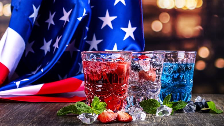 Red, white, and blue drinks 