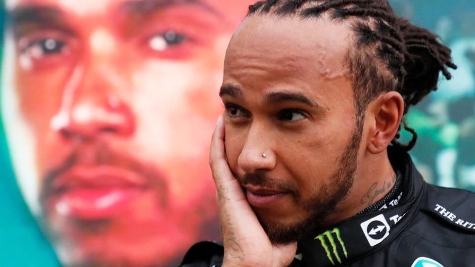 Lewis Hamilton pondered why he had never had the chance to drive for Ferrari during an interview with Sky Sports Italia. (Photo by YURI KOCHETKOV/POOL/AFP via Getty Images)