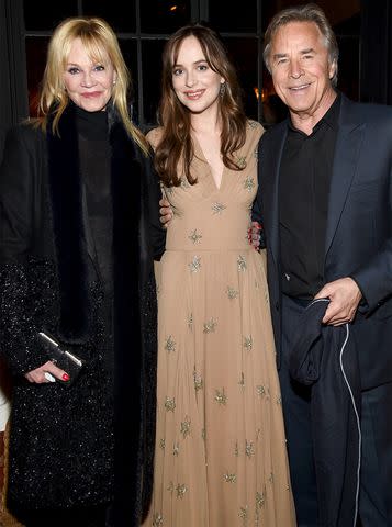 Jamie McCarthy/Getty Melanie Griffith, Dakota Johnson, and Don Johnson