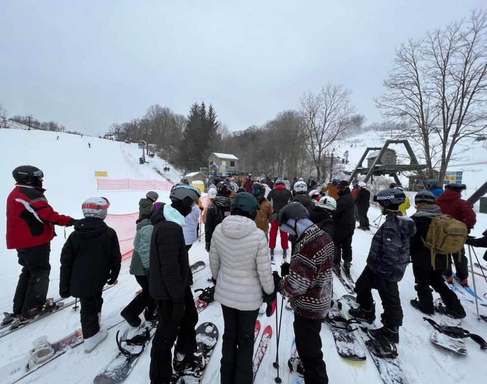Snowboarding and skiing are winter recreation options, including at Boston Mills Ski Resort at Cuyahoga Valley National Park in the Akron area.
