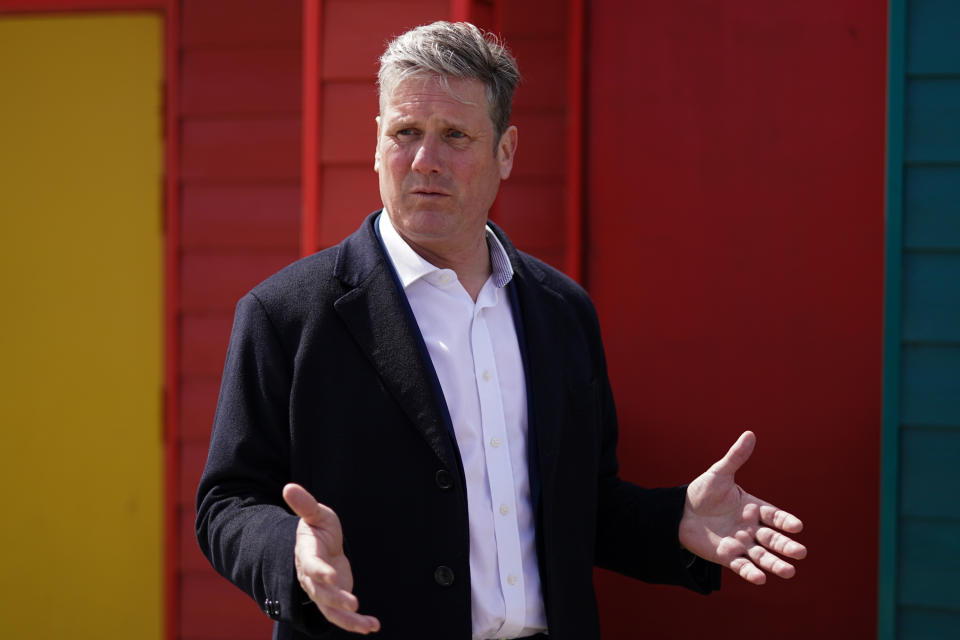 SEATON CAREW, UNITED KINGDOM - MAY 01: Labour Party leader Sir Keir Starmer visits Seaton Carew seafront on May 01, 2021 in Seaton Carew, United Kingdom. The leader and deputy leader of the Labour Party are campaigning in County Durham ahead of the local elections and a by-election in Hartlepool, which both take place on May 6. (Photo by Ian Forsyth/Getty Images)