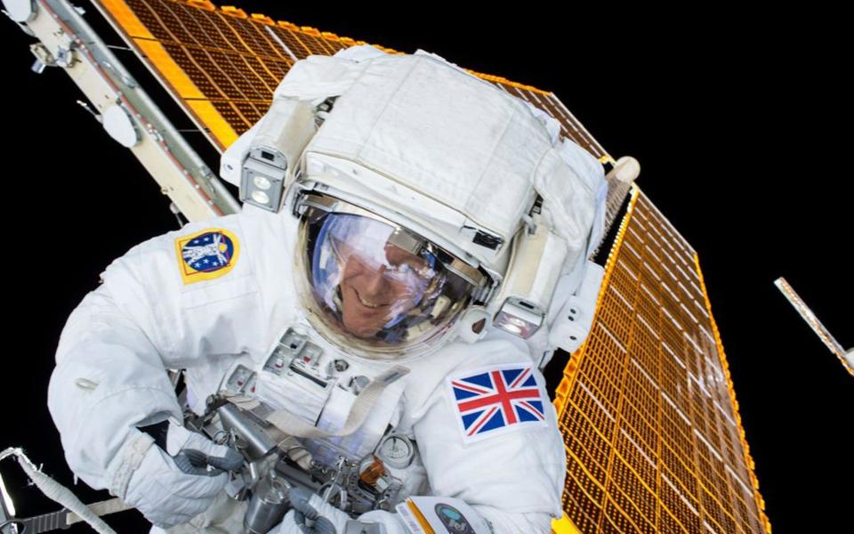 British astronaut Tim Peake is shown during his first spacewalk at the International Space Station in this NASA image tweeted on January 15, 2015. - Reuters/NASA/Handout/via Reuters