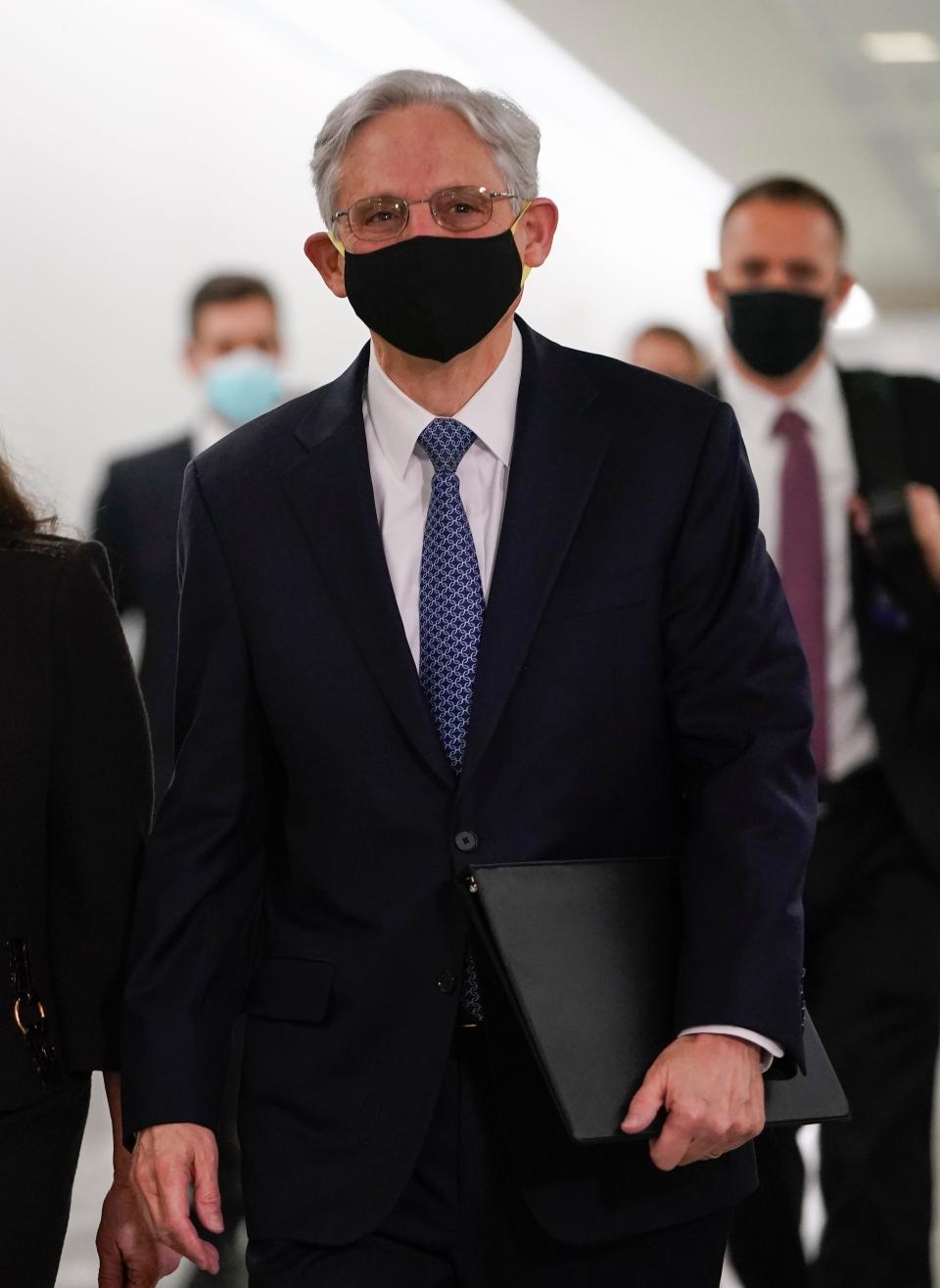 Attorney General nominee Merrick Garland arrives for his confirmation hearing before the Senate Judiciary Committee on Monday.