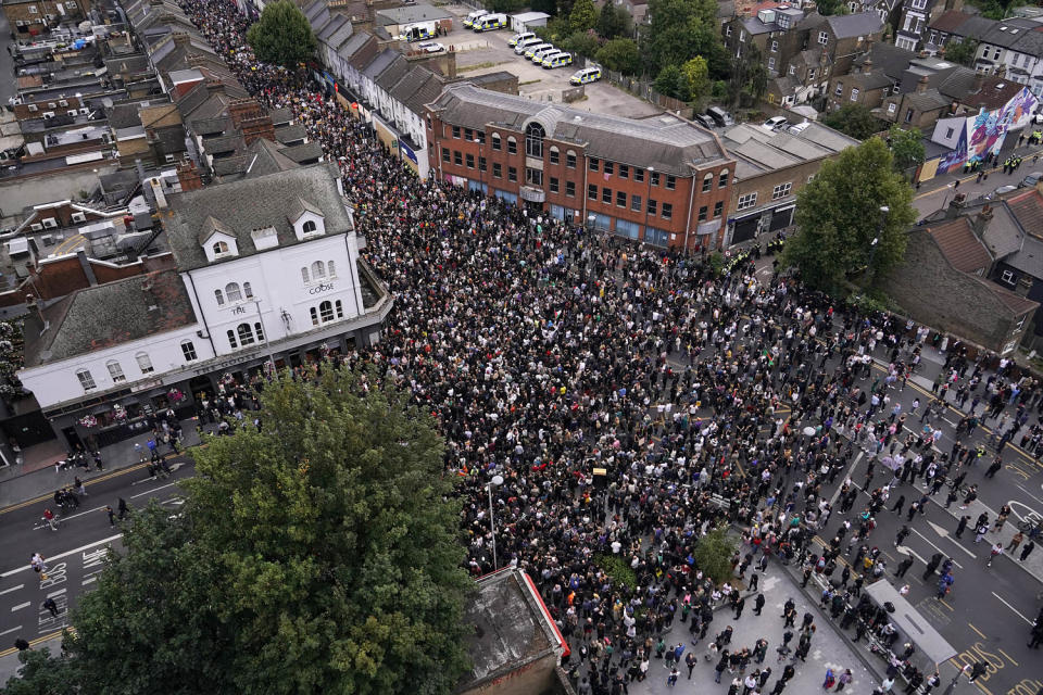 Planned protests in Walthamstow London (Alberto Pezzali / AP)