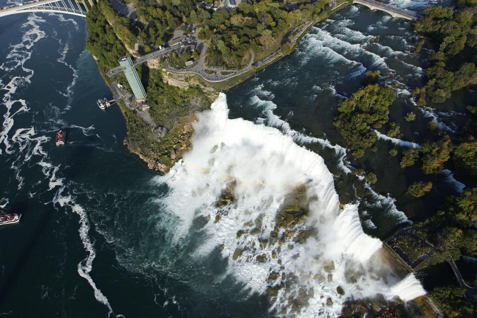 An aerial view of Niagara Falls.