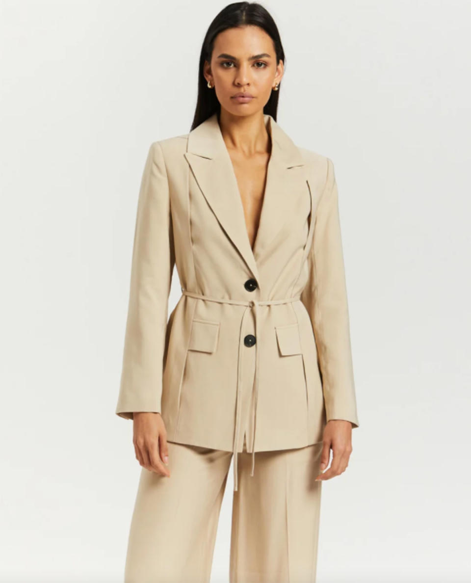 Aere tie waist blazer 