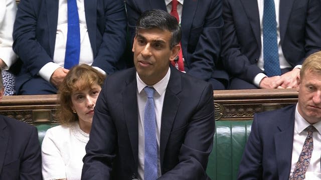 Rishi Sunak addresses the House of Commons