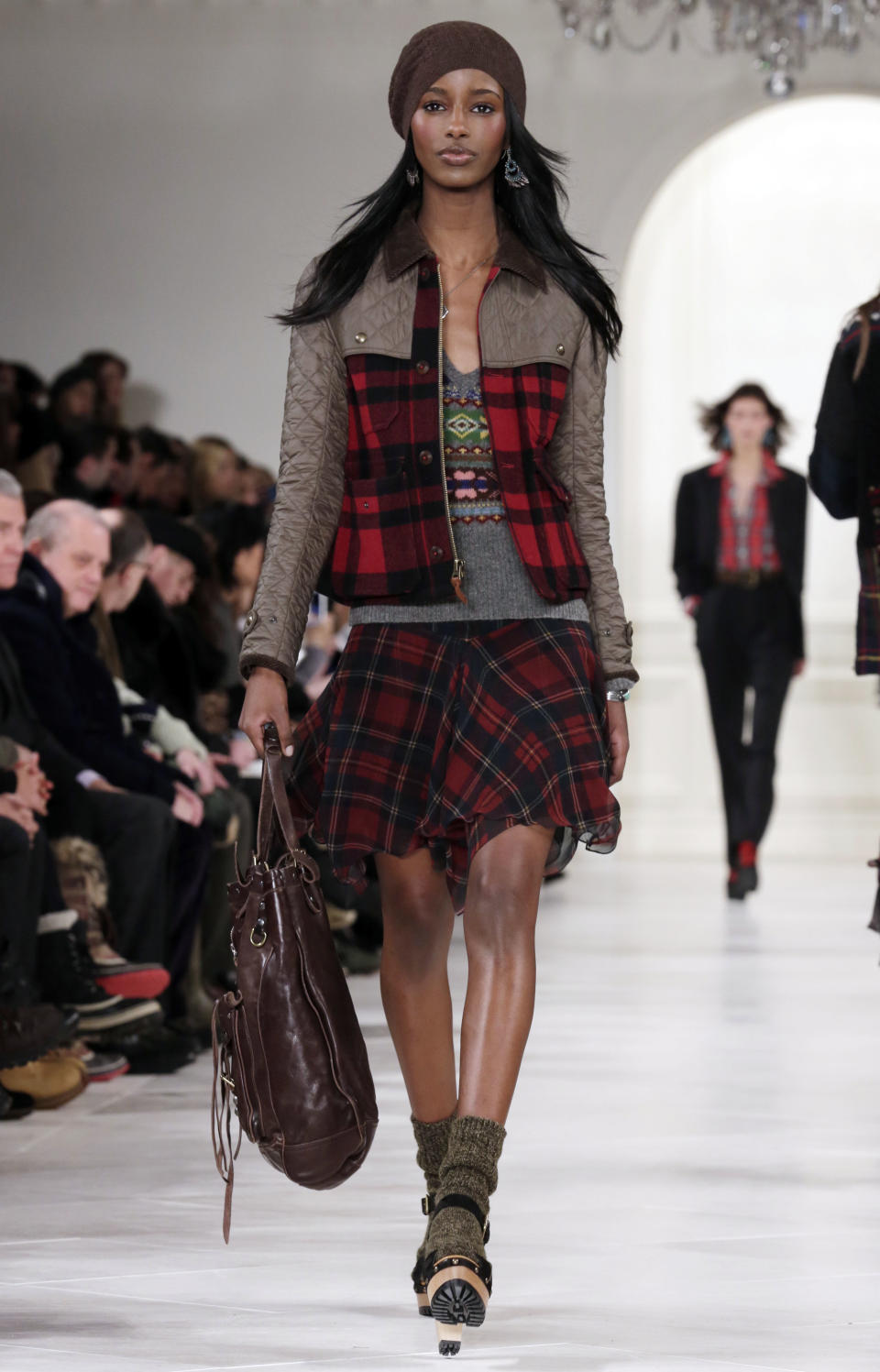 The Ralph Lauren Fall 2014 collection is modeled during Fashion Week in New York on Thursday, Feb. 13, 2014. (AP Photo/Richard Drew)