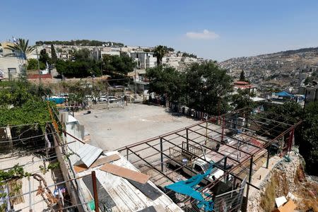 A closed football pitch is seen in Silwan, a Palestinian neighbourhood close to Jerusalem's Old City June 30, 2016. REUTERS/Ammar Awad