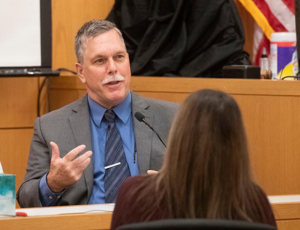 NCIS investigator Mark Smeester takes to witness stand to testify during the trial of Gregory Malarik on Thursday, Oct. 12, 2023.