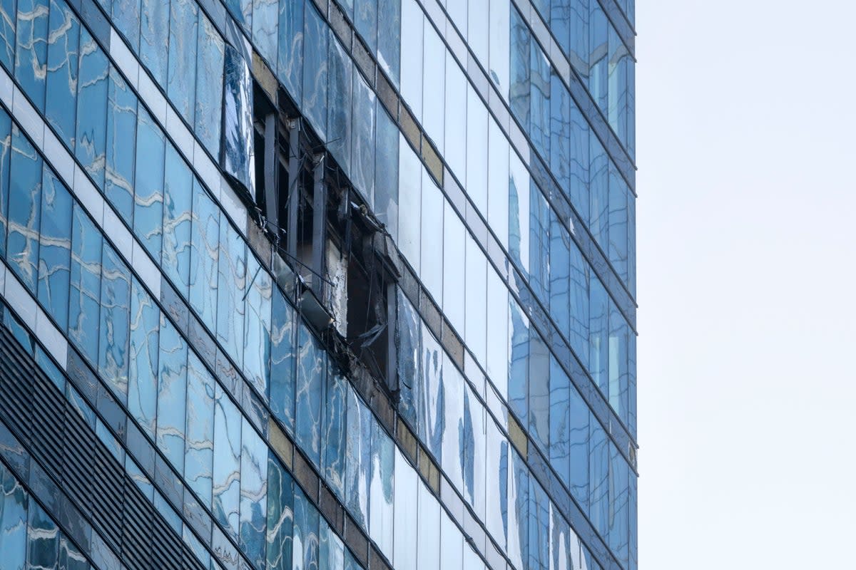 Several panes of glass were damages or destroyed (AP)