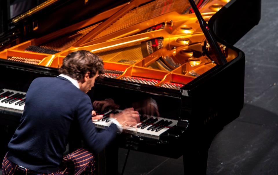 Simon Karakulidi performs Prokofiev’s Concerto No. 1 in D flat major during the Waring International Piano Competition at the McCallum Theatre in Palm Desert, Calif., Monday, April 18, 2022.