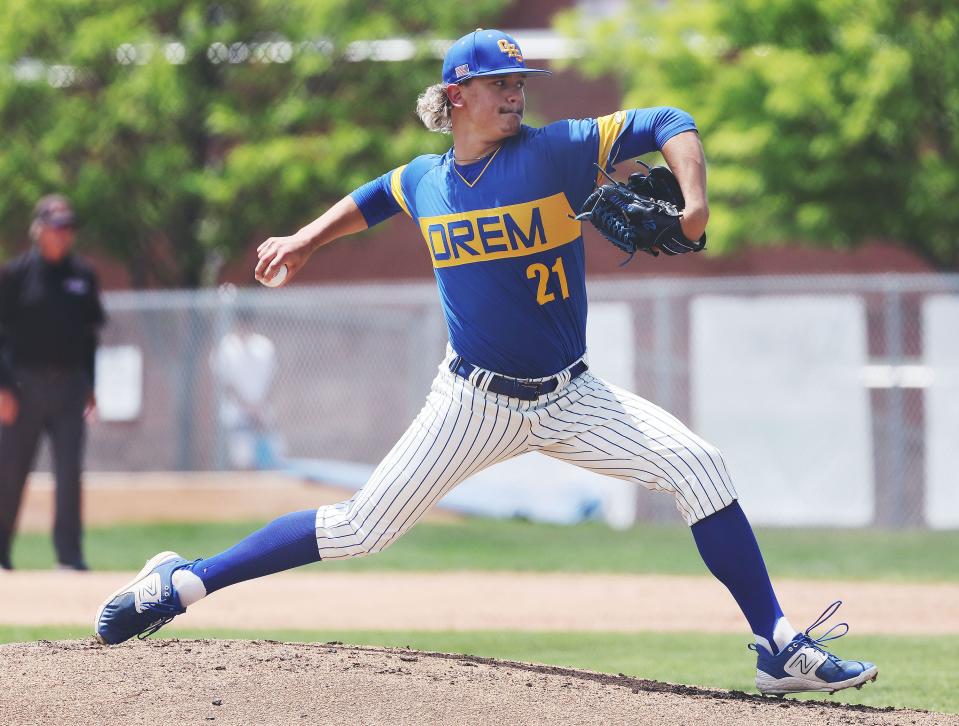 Game 2 of a 5A baseball super regional series between Maple Mountain and Orem in Orem on Friday, May 19, 2023. | Jeffrey D. Allred, Deseret News