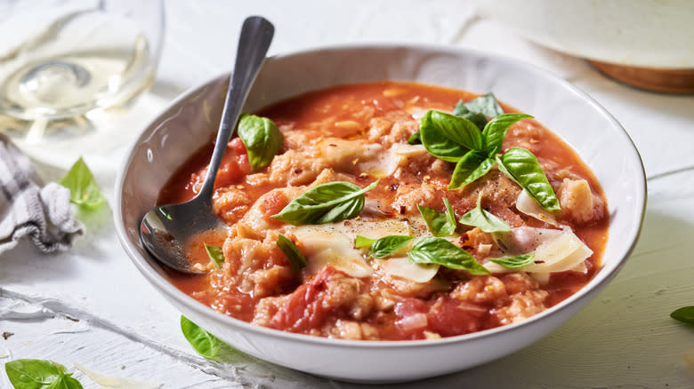 Tuscan tomato dish with basil