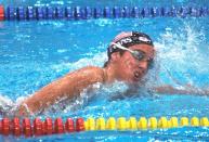 U.S. swimmer Janet Evans strokes her way to a win in a preliminary women's 400-meter freestyle race in Seoul September 22, 1988. (AP Photo/Eric Risberg)