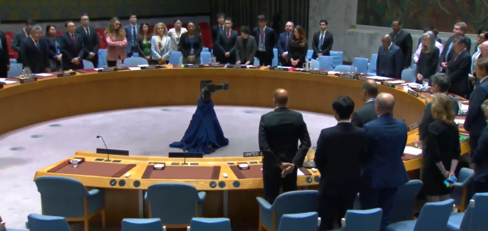 Representatives at the U.N. Security Council hold a minute of silence to recognize the death of Iranian President Ebrahim Raisi.