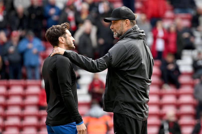 Jürgen Klopp and Adam Lallana worked together for nearly five years at Liverpool.